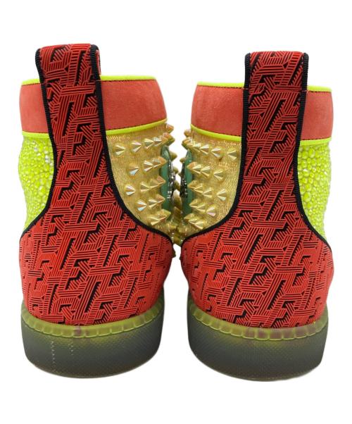 Christian Louboutin（クリスチャン・ルブタン）Christian Louboutin (クリスチャン・ルブタン) NO LIMIT FLAT スタッズハイカットスニーカー イエロー サイズ:40の古着・服飾アイテム