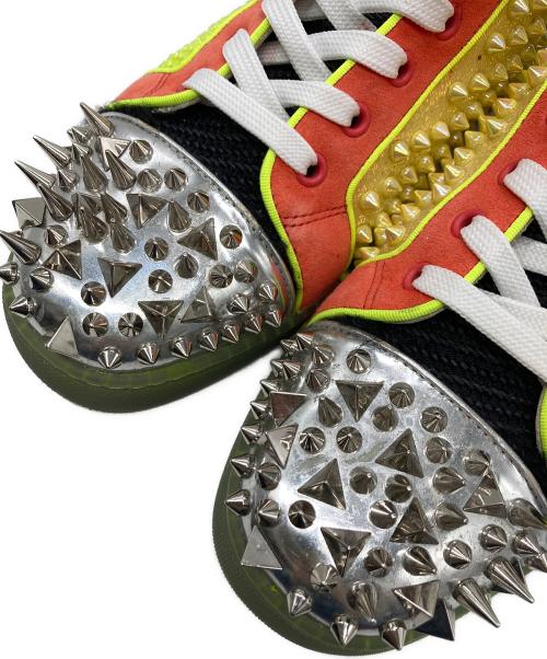 Christian Louboutin（クリスチャン・ルブタン）Christian Louboutin (クリスチャン・ルブタン) NO LIMIT FLAT スタッズハイカットスニーカー イエロー サイズ:40の古着・服飾アイテム