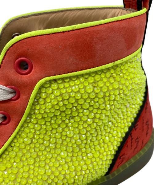 Christian Louboutin（クリスチャン・ルブタン）Christian Louboutin (クリスチャン・ルブタン) NO LIMIT FLAT スタッズハイカットスニーカー イエロー サイズ:40の古着・服飾アイテム
