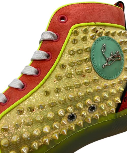 Christian Louboutin（クリスチャン・ルブタン）Christian Louboutin (クリスチャン・ルブタン) NO LIMIT FLAT スタッズハイカットスニーカー イエロー サイズ:40の古着・服飾アイテム