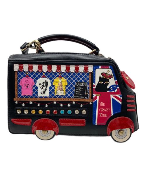 Queen（クイーン）QUEEN (クイーン) VENDULA LONDON (ベンデューラ ロンドン) Tour Bus Grab Bag レッド×ブラックの古着・服飾アイテム