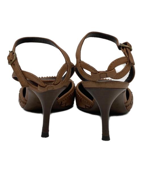 BOTTEGA VENETA（ボッテガベネタ）BOTTEGA VENETA (ボッテガベネタ) イントレチャートサンダル ブラウン サイズ:35の古着・服飾アイテム