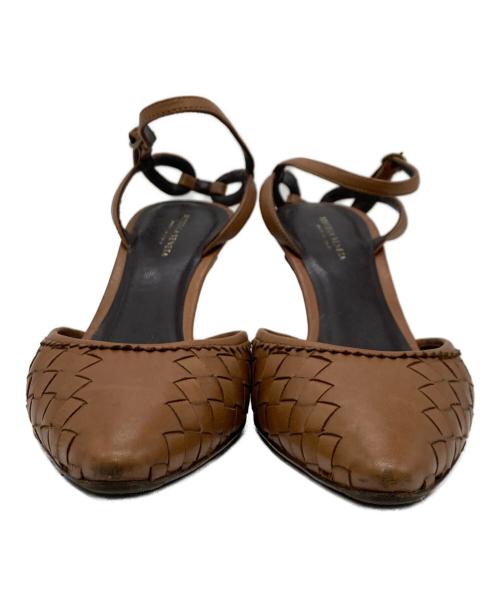BOTTEGA VENETA（ボッテガベネタ）BOTTEGA VENETA (ボッテガベネタ) イントレチャートサンダル ブラウン サイズ:35の古着・服飾アイテム