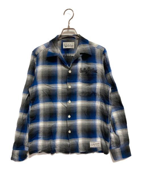 WACKO MARIA（ワコマリア）WACKO MARIA (ワコマリア) オンブレチェックシャツ ブルー×ブラック サイズ:Sの古着・服飾アイテム