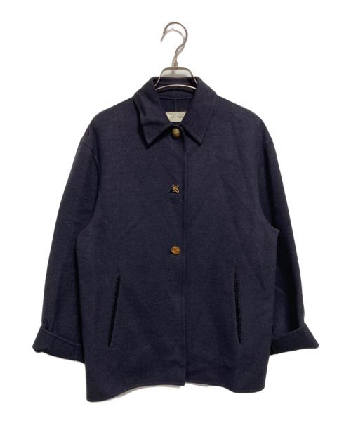 DES PRES（デ プレ）DES PRES (デ プレ) ライトダブルフェイスシャギーステンカラーブルゾン ネイビー サイズ:FREEの古着・服飾アイテム