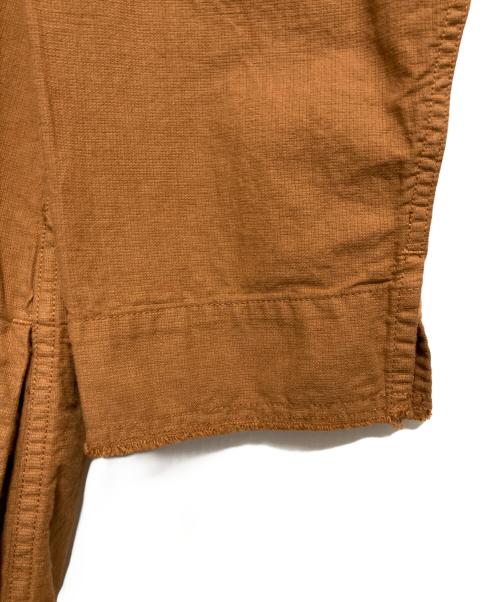 JOHNBULL（ジョンブル）Johnbull (ジョンブル) ノーカラーサファリシャツ ブラウン サイズ:FREEの古着・服飾アイテム