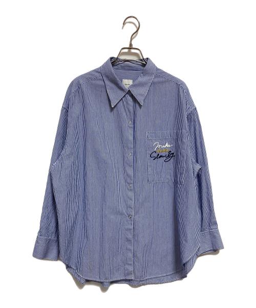 Spick and Span（スピック＆スパン）Spick and Span (スピック＆スパン) 刺繍オーバーシャツ ブルー×ホワイト サイズ:FREEの古着・服飾アイテム
