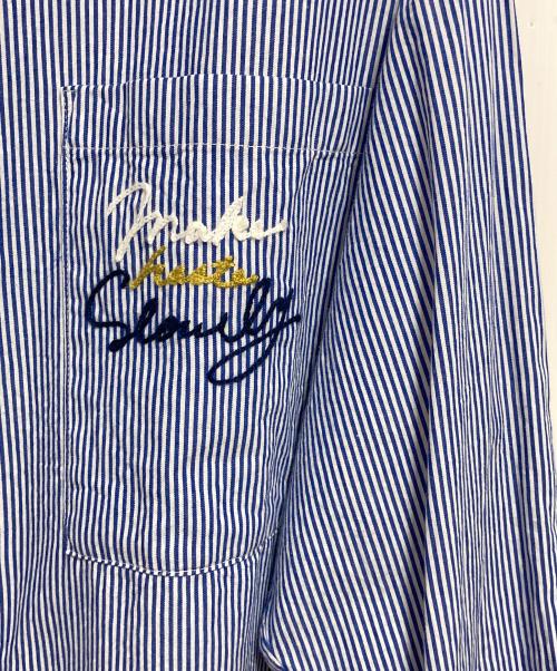 Spick and Span（スピック＆スパン）Spick and Span (スピック＆スパン) 刺繍オーバーシャツ ブルー×ホワイト サイズ:FREEの古着・服飾アイテム