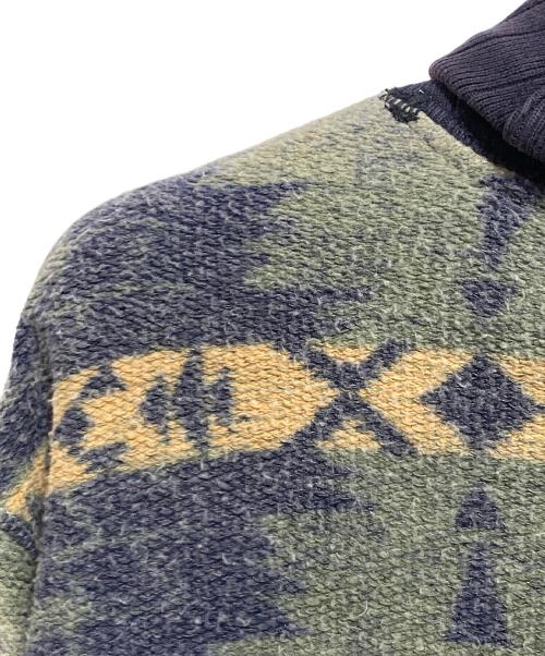 POLO RALPH LAUREN（ポロ・ラルフローレン）POLO RALPH LAUREN (ポロ・ラルフローレン) 90’ｓネイティブ柄ショールカラースウェット ネイビー×レッド サイズ:Lの古着・服飾アイテム