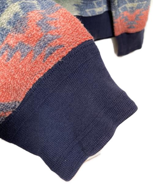POLO RALPH LAUREN（ポロ・ラルフローレン）POLO RALPH LAUREN (ポロ・ラルフローレン) 90’ｓネイティブ柄ショールカラースウェット ネイビー×レッド サイズ:Lの古着・服飾アイテム