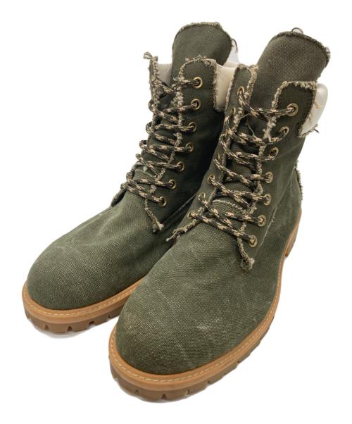 READYMADE（レディメイド）READYMADE (レディメイド) NUBIAN (ヌビアン) 別注キャンバスースアップブーツ オリーブ サイズ:8の古着・服飾アイテム