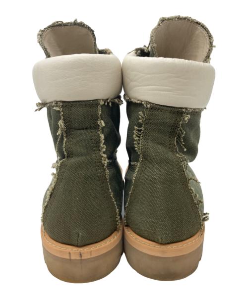 READYMADE（レディメイド）READYMADE (レディメイド) NUBIAN (ヌビアン) 別注キャンバスースアップブーツ オリーブ サイズ:8の古着・服飾アイテム