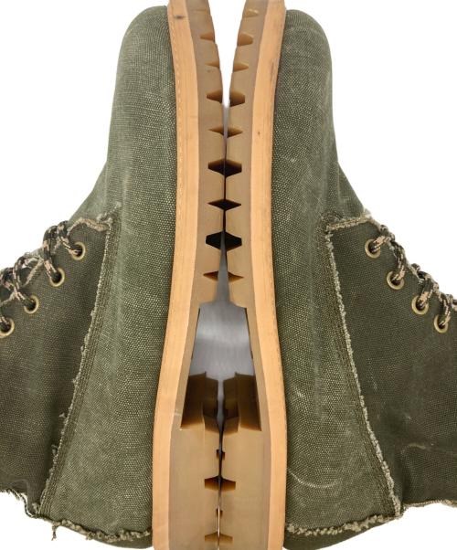 READYMADE（レディメイド）READYMADE (レディメイド) NUBIAN (ヌビアン) 別注キャンバスースアップブーツ オリーブ サイズ:8の古着・服飾アイテム