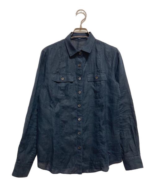 BURBERRY LONDON（バーバリーロンドン）BURBERRY LONDON (バーバリーロンドン) リネンシャツ ネイビー サイズ:38の古着・服飾アイテム