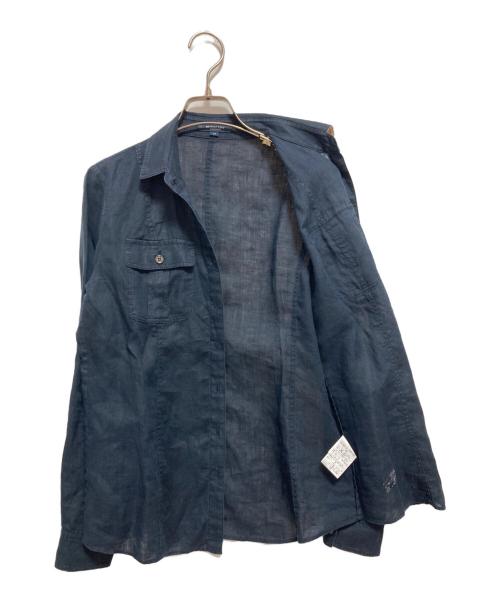 BURBERRY LONDON（バーバリーロンドン）BURBERRY LONDON (バーバリーロンドン) リネンシャツ ネイビー サイズ:38の古着・服飾アイテム