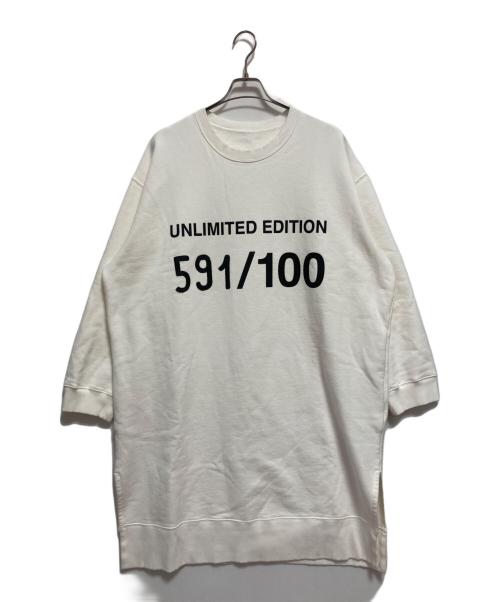 MM6 Maison Margiela（エムエムシックスメゾンマルジェラ）MM6 Maison Margiela (エムエムシックスメゾンマルジェラ) 19AW UNLIMITED EDITION スウェットワンピース ホワイト サイズ:Mの古着・服飾アイテム