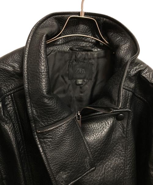 ZARA（ザラ）ZARA (ザラ) フェイクレザージャケット ブラック サイズ:XLの古着・服飾アイテム