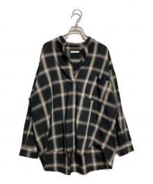 JOURNAL STANDARD（ジャーナルスタンダード）の古着「スキッパーブラウス」｜ブラック×ベージュ