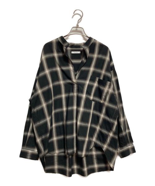 JOURNAL STANDARD（ジャーナルスタンダード）JOURNAL STANDARD (ジャーナルスタンダード) スキッパーブラウス ブラック×ベージュ サイズ:FREEの古着・服飾アイテム