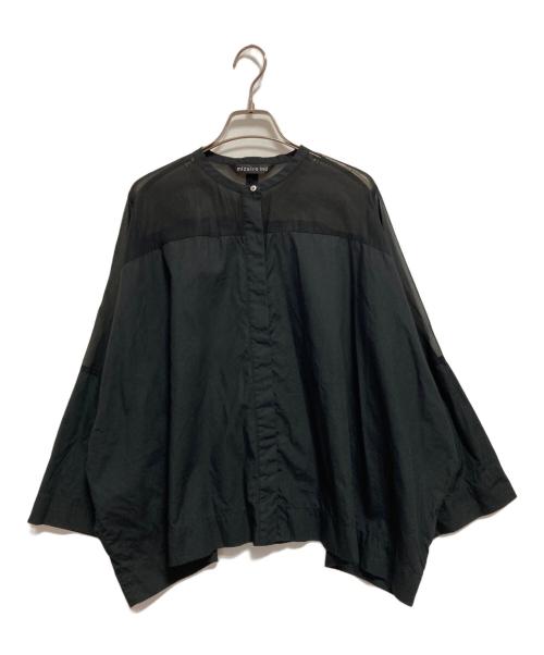 mizuiro-ind（ミズイロインド）mizuiro-ind (ミズイロインド) シアー切替シャツ ブラック サイズ:FREEの古着・服飾アイテム