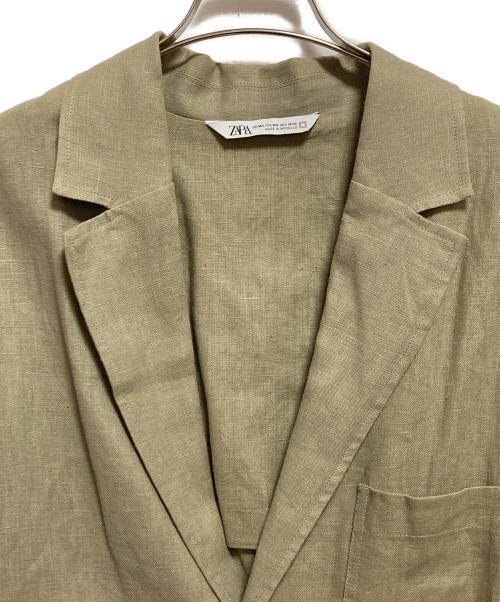 ZARA（ザラ）ZARA (ザラ) 3Bテーラードリネンジャケット ベージュ サイズ:M 未使用品の古着・服飾アイテム