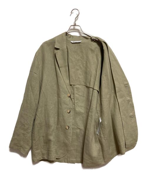ZARA（ザラ）ZARA (ザラ) 3Bテーラードリネンジャケット ベージュ サイズ:M 未使用品の古着・服飾アイテム