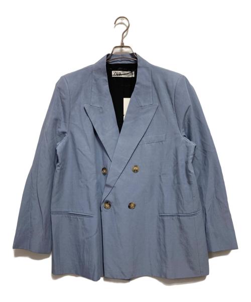 ZARA（ザラ）ZARA (ザラ) ダブルテーラードジャケット ブルー サイズ:XXL 未使用品の古着・服飾アイテム