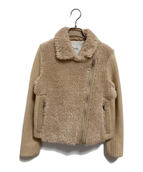 Leilian（レリアン）LEILIAN (レリアン) ニット切替ボアブルゾン ベージュ サイズ:7の古着・服飾アイテム