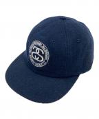 stussy×BAL×New Eraステューシー×バル×ニューエラ）の古着「SSリンクロゴウールキャップ」｜ネイビー