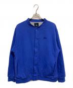 stussyステューシー）の古着「90’ｓダブルフェイススウェットスタジャン」｜ブルー
