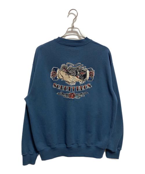 Schott（ショット）Schott (ショット) CREW SWEAT SHAKE HAND DRAGON ネイビー サイズ:Lの古着・服飾アイテム