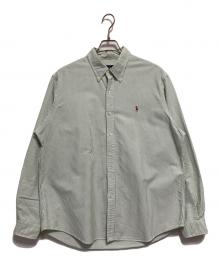 RALPH LAUREN（ラルフローレン）の古着「ストライプボタンダウンシャツ」｜ホワイト×グリーン