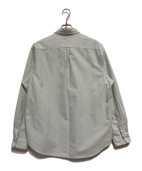 RALPH LAUREN（ラルフローレン）RALPH LAUREN (ラルフローレン) ストライプボタンダウンシャツ ホワイト×グリーン サイズ:XLの古着・服飾アイテム