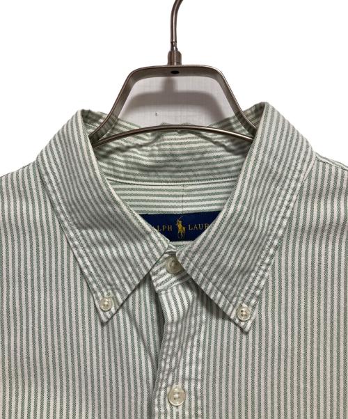RALPH LAUREN（ラルフローレン）RALPH LAUREN (ラルフローレン) ストライプボタンダウンシャツ ホワイト×グリーン サイズ:XLの古着・服飾アイテム