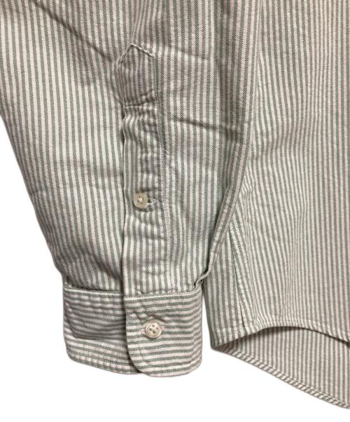 RALPH LAUREN（ラルフローレン）RALPH LAUREN (ラルフローレン) ストライプボタンダウンシャツ ホワイト×グリーン サイズ:XLの古着・服飾アイテム