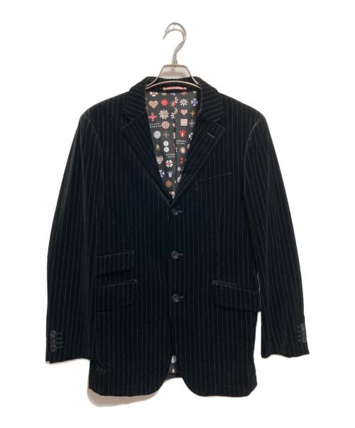 BURBERRY BLACK LABEL（バーバリーブラックレーベル）BURBERRY BLACK LABEL (バーバリーブラックレーベル) 3Bベロアテーラードジャケット ブラック サイズ:Mの古着・服飾アイテム