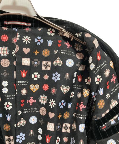 BURBERRY BLACK LABEL（バーバリーブラックレーベル）BURBERRY BLACK LABEL (バーバリーブラックレーベル) 3Bベロアテーラードジャケット ブラック サイズ:Mの古着・服飾アイテム