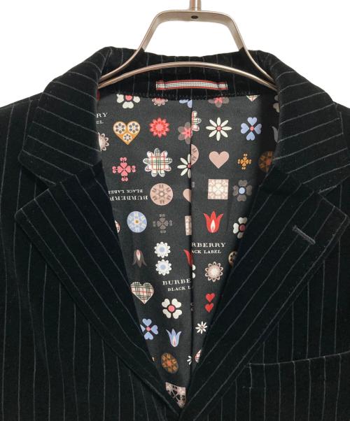 BURBERRY BLACK LABEL（バーバリーブラックレーベル）BURBERRY BLACK LABEL (バーバリーブラックレーベル) 3Bベロアテーラードジャケット ブラック サイズ:Mの古着・服飾アイテム