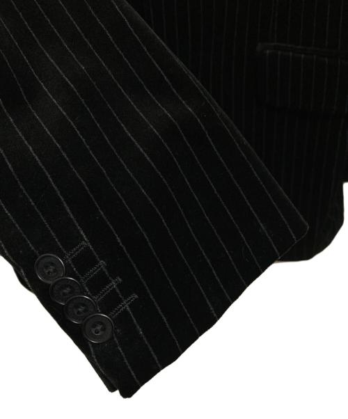 BURBERRY BLACK LABEL（バーバリーブラックレーベル）BURBERRY BLACK LABEL (バーバリーブラックレーベル) 3Bベロアテーラードジャケット ブラック サイズ:Mの古着・服飾アイテム