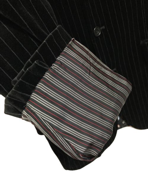 BURBERRY BLACK LABEL（バーバリーブラックレーベル）BURBERRY BLACK LABEL (バーバリーブラックレーベル) 3Bベロアテーラードジャケット ブラック サイズ:Mの古着・服飾アイテム