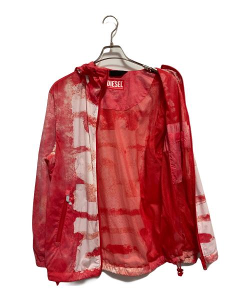 DIESEL（ディーゼル）DIESEL (ディーゼル) ナイロンパーカー レッド×ホワイト サイズ:44の古着・服飾アイテム