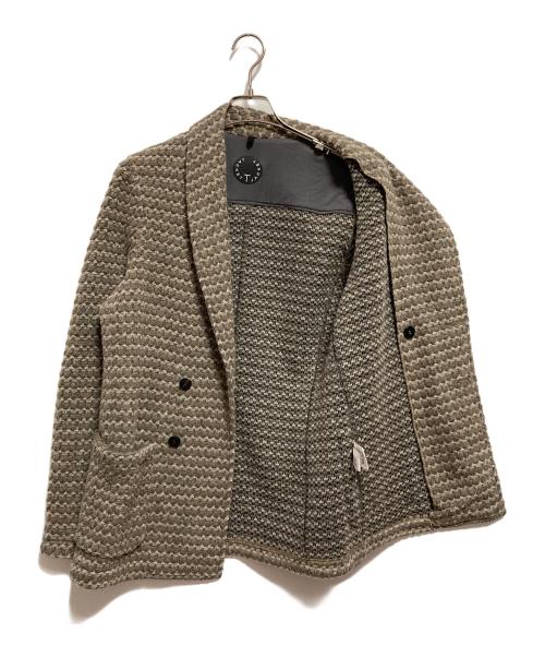 T-JACKET By TONELLO（ティージャケット バイ トネッロ）T-JACKET By TONELLO (ティージャケット バイ トネッロ) ローゲージニットジャケット ベージュ サイズ:Sの古着・服飾アイテム