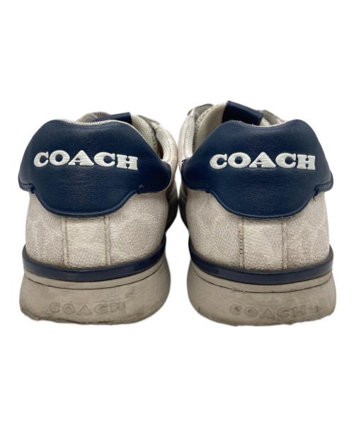COACH（コーチ）COACH (コーチ) ローライン ロートップスニーカー ベージュ×ネイビー サイズ:US 8Dの古着・服飾アイテム