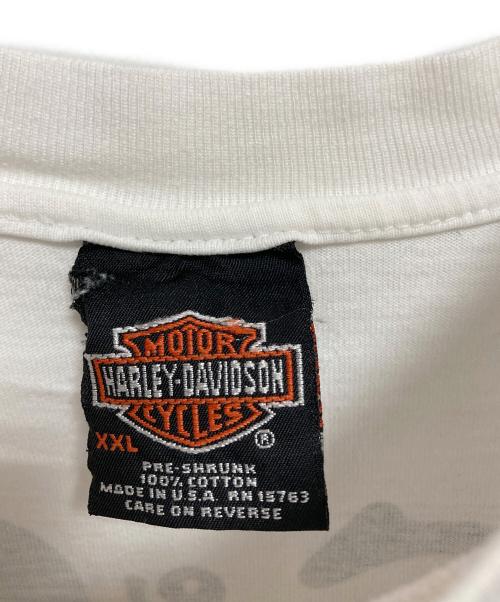 HARLEY-DAVIDSON（ハーレーダビッドソン）HARLEY-DAVIDSON (ハーレーダビッドソン) Hanes (ヘインズ) ロングスリーブカットソー ホワイト サイズ:XXLの古着・服飾アイテム