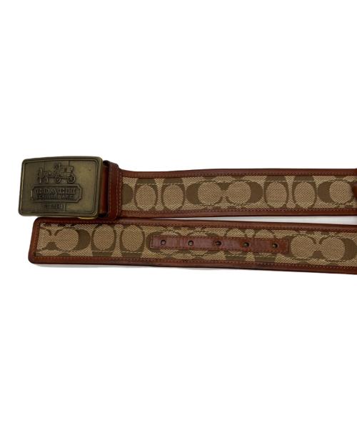 COACH（コーチ）COACH (コーチ) シグネチャーレザーベルト ベージュの古着・服飾アイテム