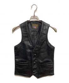 VANSON（バンソン）の古着「レザーベスト」｜ブラック