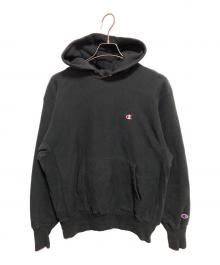 Champion REVERSE WEAVE（チャンピオン リバース ウィーブ）の古着「90ｓ目ありプルオーバーパーカー」｜ブラック