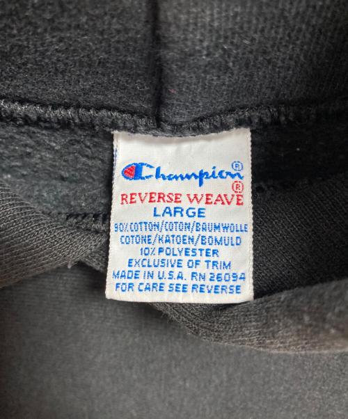 Champion REVERSE WEAVE（チャンピオン リバース ウィーブ）Champion REVERSE WEAVE (チャンピオン リバース ウィーブ) 90ｓ目ありプルオーバーパーカー ブラック サイズ:Lの古着・服飾アイテム