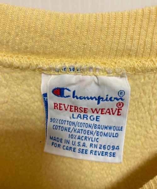 Champion REVERSE WEAVE（チャンピオン リバース ウィーブ）Champion REVERSE WEAVE (チャンピオン リバース ウィーブ) 90ｓカレッジロゴスウェット イエロー サイズ:Lの古着・服飾アイテム