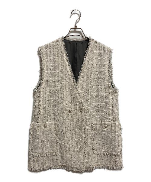 KIYOKO TAKASE（キヨコ タカセ）KIYOKO TAKASE (キヨコ タカセ) サマーツイード ジレ ベージュ サイズ:7の古着・服飾アイテム